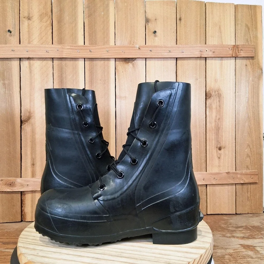 Vintage Bata US Military Mickey Mouse Rubber Boots Mens 8N Black Cold Weather